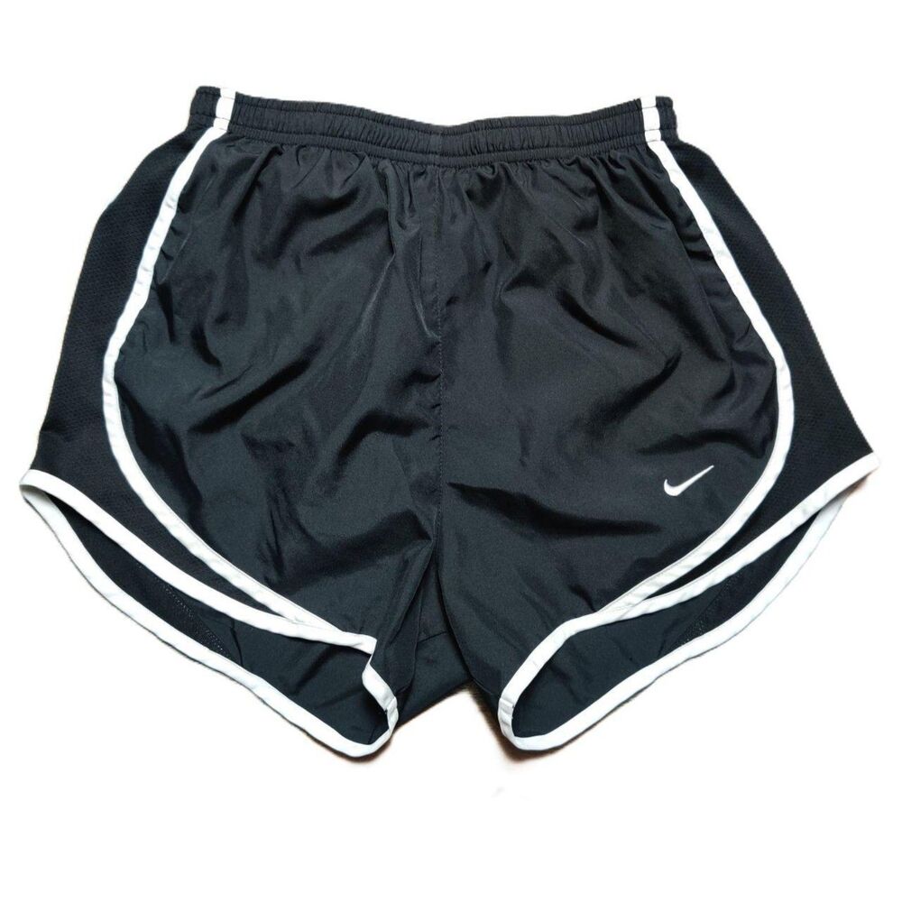 Nike Dri-FIT Womens XS Tempo Running Shorts Black White Built-In Brief Lined